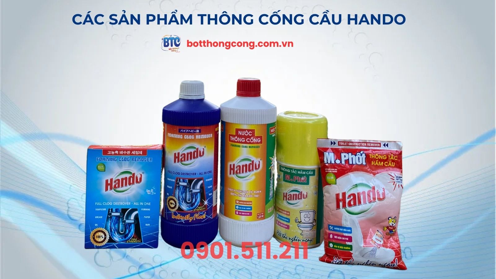 các sản phẩm thông cống cầu Hando