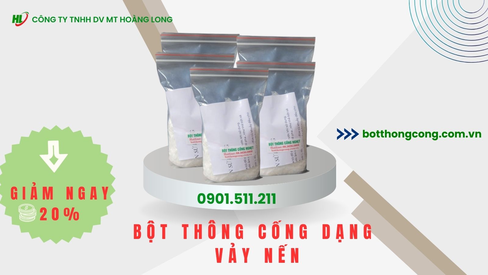 Bột thông cống dạng bao lớn