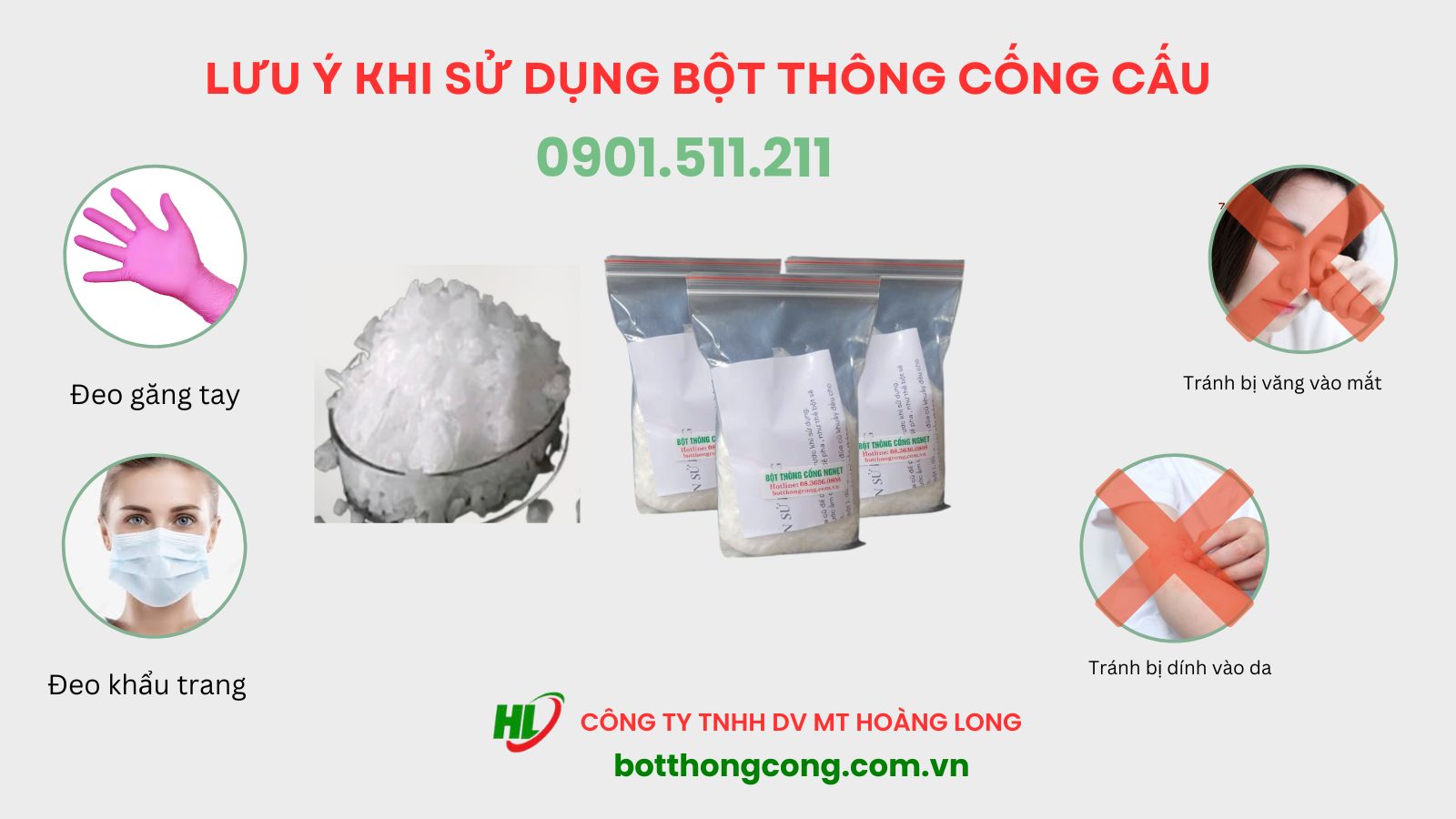 Lưu ý khi sử dụng bột thông cống dạng kg